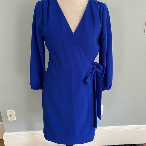 j crew cobalt blue dress J.CREW G3469 Off-the-Shoulder Strapess Dress in Faille Cobalt Blue 16 NEW